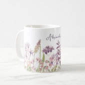 Mug Monogramme Fleurs Sauvages Pastel (Devant gauche)