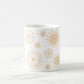 Mug Monogramme flocon de neige élégant or thème hiver (Centre)