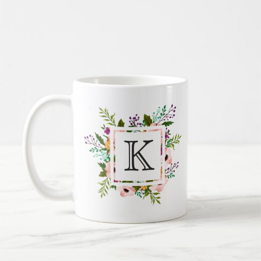 Mug Monogramme floral (Gauche)