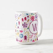 Mug Monogramme floral (Devant droit)