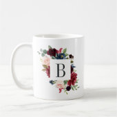 Mug Monogramme floral à floraison radieuse (Gauche)