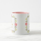 Mug Monogramme floral aquarelle I Initiale dorée perso (Centre)