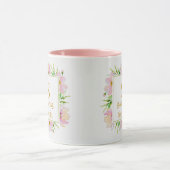 Mug Monogramme floral aquarelle I Initiale dorée perso (Centre)