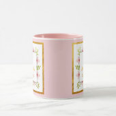 Mug Monogramme floral aquarelle I Initiale dorée perso (Centre)