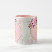 Mug Monogramme floral aquarelle I Initiale dorée perso (Centre)
