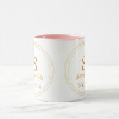 Mug Monogramme floral aquarelle I Initiale dorée perso (Centre)