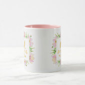 Mug Monogramme floral aquarelle I Initiale et nom en o (Centre)