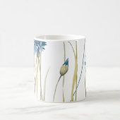 Mug Monogramme Floral Bleu Bleu Or Blanc (Centre)