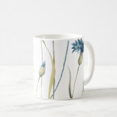 Mug Monogramme Floral Bleu clair or sur blanc (Devant droit)