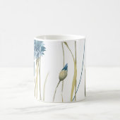 Mug Monogramme Floral Bleu clair or sur blanc (Centre)