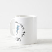 Mug Monogramme Floral Bleu - Lettre J (Devant gauche)