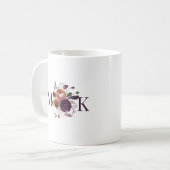 Mug Monogramme floral Boho d'automne (Devant gauche)