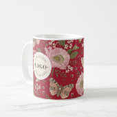 Mug Monogramme floral botanique de fleurs sauvages à l (Devant gauche)