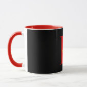 Mug Monogramme Floral Cursive A Rouge Intérieur Noir (Gauche)