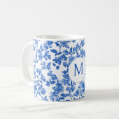 Mug Monogramme Floral de Blue Country (Devant gauche)