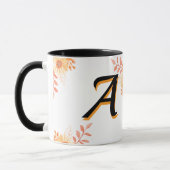 Mug Monogramme Floral - Élégante Lettre A Coffee C (Gauche)