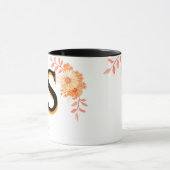 Mug Monogramme Floral - Élégante Lettre S Coffee C (Centre)