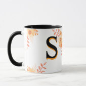 Mug Monogramme Floral - Élégante Lettre S Coffee C (Gauche)