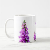 Mug monogramme floral fleur sauvage rose violet (Gauche)