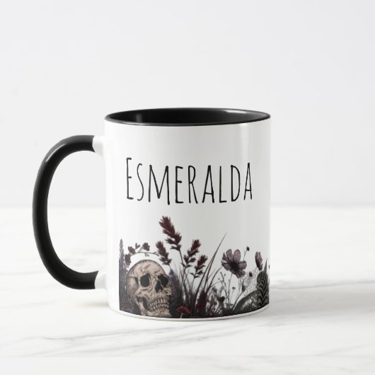 Mug Monogramme Floral Gothique Café Thé (Gauche)