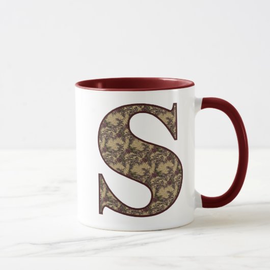 Mug Monogramme floral initial S élégant (Droite)