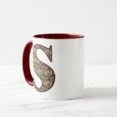 Mug Monogramme floral initial S élégant (Devant gauche)