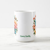 Mug Monogramme floral J avec fleurs pastel (Centre)
