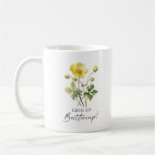 Mug Monogramme floral jaune sur mesure (Gauche)