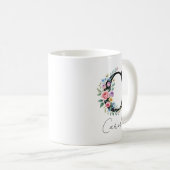 Mug Monogramme floral – Lettre C (Devant droit)