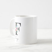 Mug Monogramme floral – Lettre F (Devant gauche)