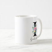 Mug Monogramme floral – Lettre I (Devant droit)