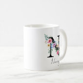 Mug Monogramme floral – Lettre N (Devant droit)