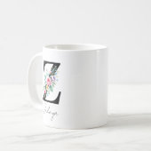 Mug Monogramme floral – Lettre Z (Devant gauche)