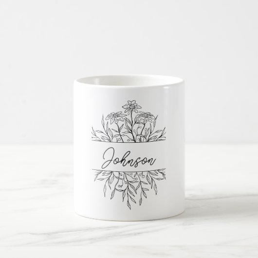 Mug Monogramme floral monochrome (Centre)