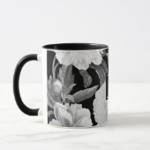 Mug Monogramme floral noir et blanc (Gauche)