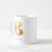 Mug Monogramme floral Nom botanique Initial B personna (Devant gauche)