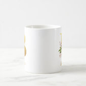 Mug Monogramme floral Nom botanique Initial de demoise (Centre)