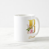 Mug Monogramme floral Nom botanique Initial Membre de  (Devant droit)