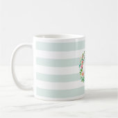 Mug Monogramme floral paradis et rayures (Gauche)