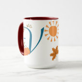Mug monogramme floral personnalisé (Devant gauche)