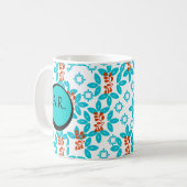 Mug Monogramme floral rétro (Devant gauche)