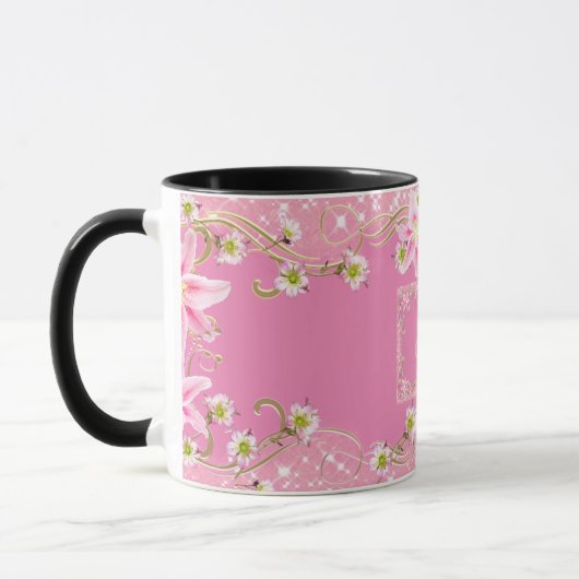Mug Monogramme floral Rose (Gauche)