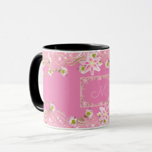 Mug Monogramme floral Rose