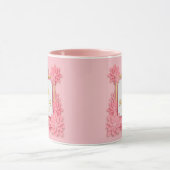 Mug Monogramme floral rose I Initiale et nom personnal (Centre)