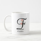 Mug Monogramme Floral Script personnalisé (Gauche)