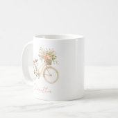 Mug Monogramme Floral Vélo Vintage (Devant gauche)