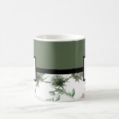 Mug Monogramme floral vert Sage (Centre)
