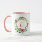 Mug Monogramme floral vintage du Succulent | de (Gauche)