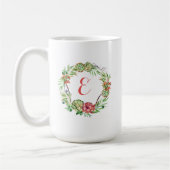 Mug Monogramme floral vintage du Succulent | de (Gauche)