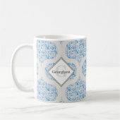 Mug Monogramme Flore rétro Berry Blues Mid Ogee (Gauche)